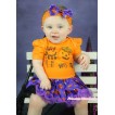 Halloween Orange Baby Bodysuit Dark Purple Pumpkin Pettiskirt & My First Halloween Pumpkin Print JS4721